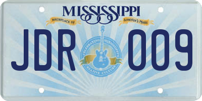 MS license plate JDR009
