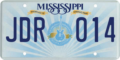 MS license plate JDR014