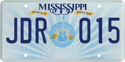 MS license plate JDR015