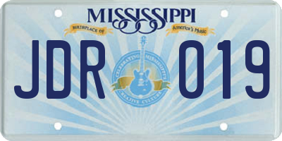 MS license plate JDR019