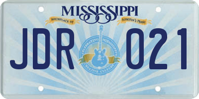MS license plate JDR021