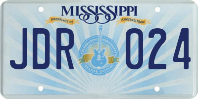 MS license plate JDR024