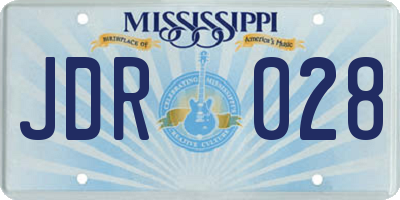 MS license plate JDR028