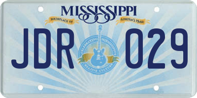 MS license plate JDR029