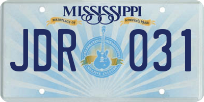 MS license plate JDR031