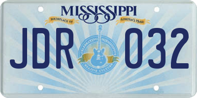 MS license plate JDR032