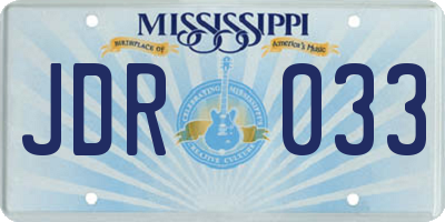 MS license plate JDR033