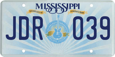 MS license plate JDR039