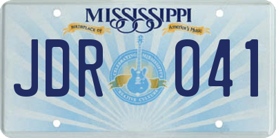 MS license plate JDR041