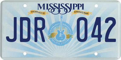 MS license plate JDR042