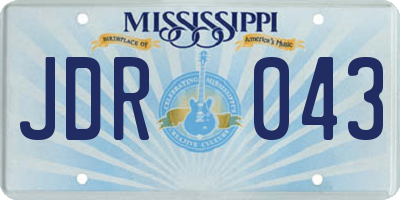 MS license plate JDR043