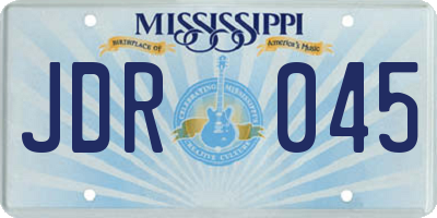 MS license plate JDR045