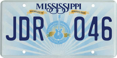 MS license plate JDR046