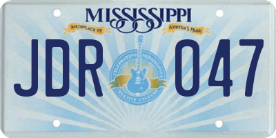 MS license plate JDR047