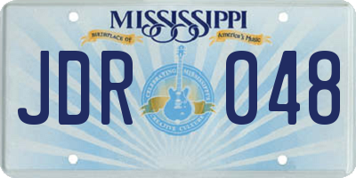 MS license plate JDR048