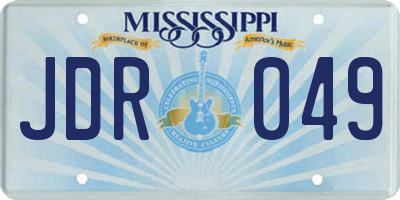 MS license plate JDR049