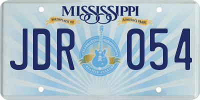 MS license plate JDR054