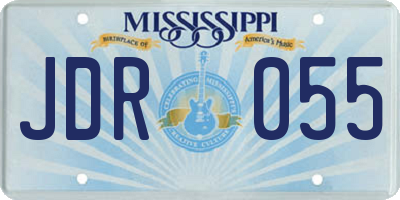 MS license plate JDR055