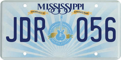 MS license plate JDR056