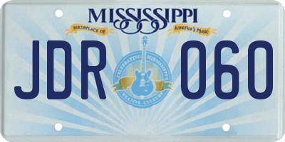 MS license plate JDR060