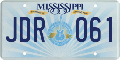 MS license plate JDR061