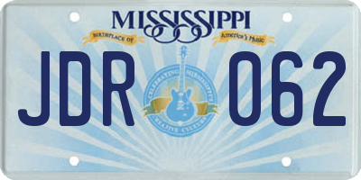 MS license plate JDR062