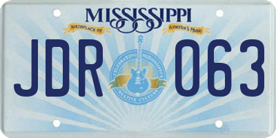 MS license plate JDR063
