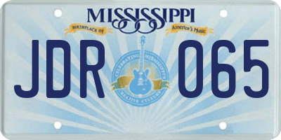 MS license plate JDR065