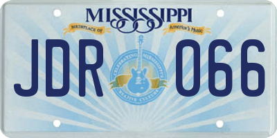 MS license plate JDR066