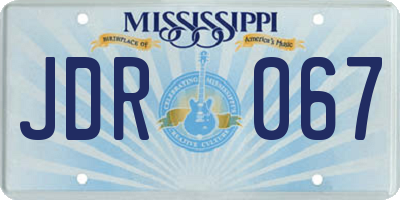 MS license plate JDR067