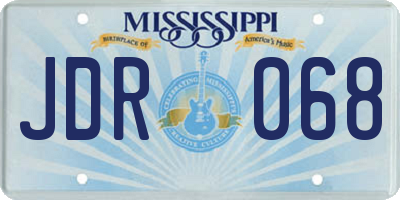 MS license plate JDR068