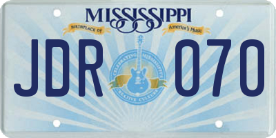 MS license plate JDR070