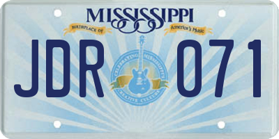 MS license plate JDR071