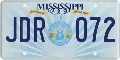 MS license plate JDR072