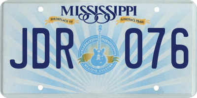 MS license plate JDR076