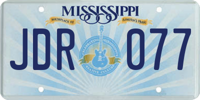 MS license plate JDR077