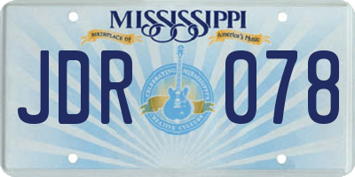 MS license plate JDR078