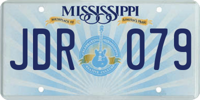 MS license plate JDR079