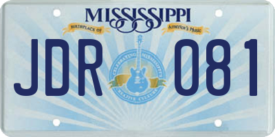 MS license plate JDR081