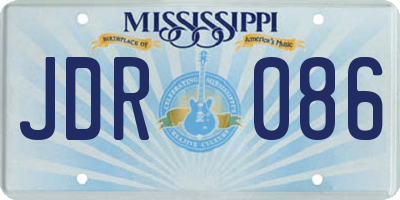 MS license plate JDR086