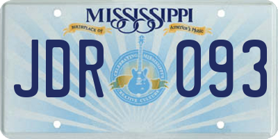 MS license plate JDR093