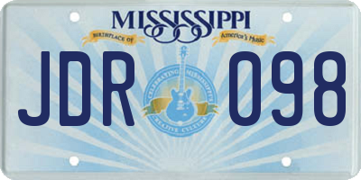 MS license plate JDR098
