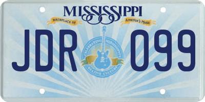 MS license plate JDR099