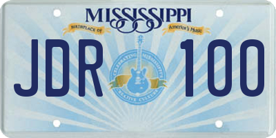 MS license plate JDR100