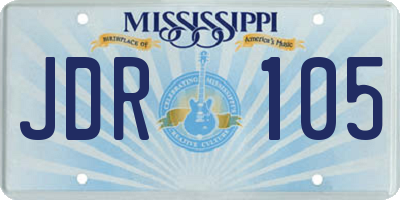 MS license plate JDR105