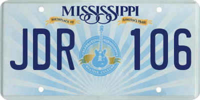 MS license plate JDR106