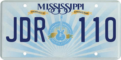MS license plate JDR110