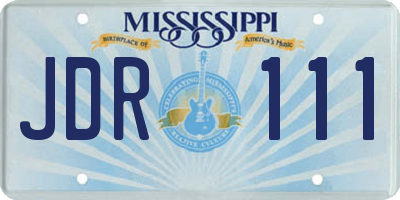 MS license plate JDR111