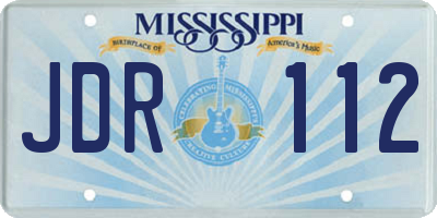 MS license plate JDR112