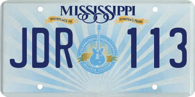 MS license plate JDR113